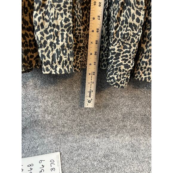 Zara Women's Animal Print Round Neck 3/4 Sleeve Tiered Mini Light Dress Sz S - Picture 8 of 12